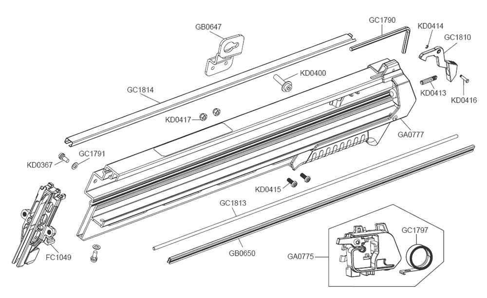 Fig-6 Diagram and Parts List for F-35FRHXP 10H0001N Senco Nailer