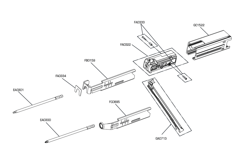 Diagram 2 Diagram and Parts List for DS215 XP Senco Screwdriver