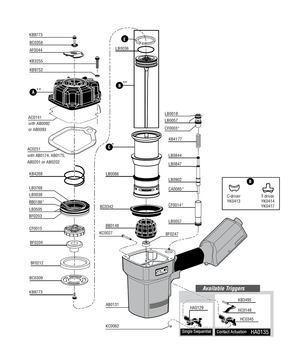 Diagram 2 Diagram and Parts List for FRAMEPRO701XP 2H2002N Senco Nailer