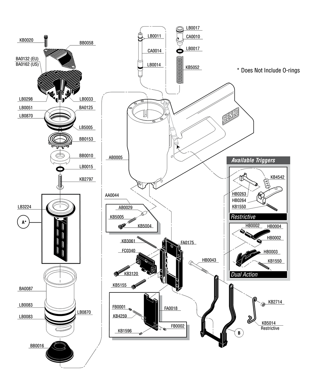 Diagram 2 Diagram and Parts List for MW 120002 Senco Nailer