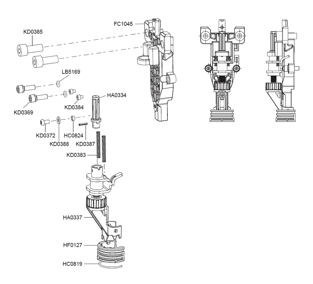 Fig-7 Diagram and Parts List for F-35XP 10G0001N Senco Nailer