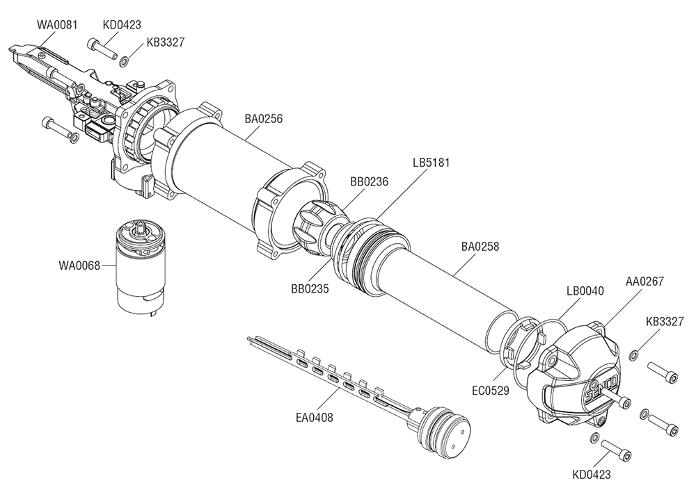 Fig-3 Diagram and Parts List for F-16XP 10N0001N Senco Nailer