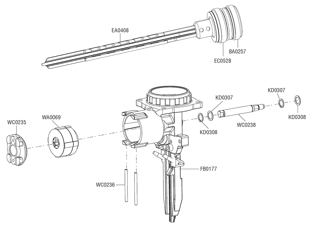 Fig-4 Diagram and Parts List for F-16XP 10N0001N Senco Nailer