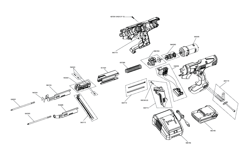 Diagram Diagram and Parts List for DS312 18V Senco Screwdriver