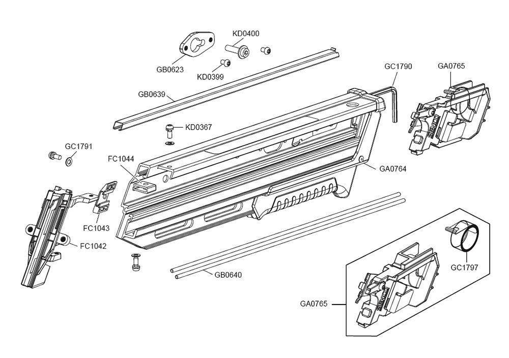 Fig-5 Diagram and Parts List for F-35XP 10G0001N Senco Nailer