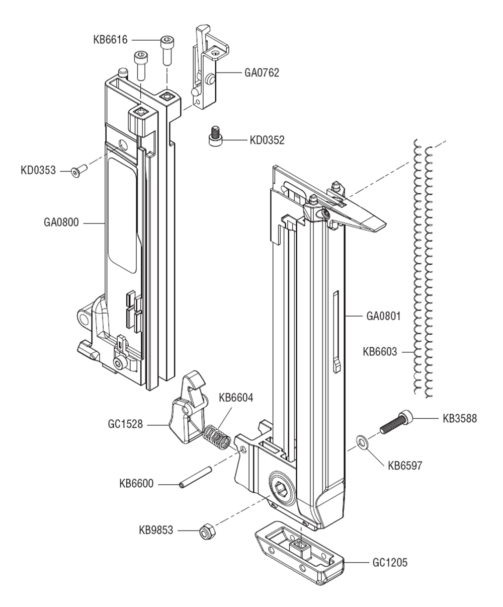 Fig-1 Diagram and Parts List for 10Y0001N F-LXP Senco Nailer