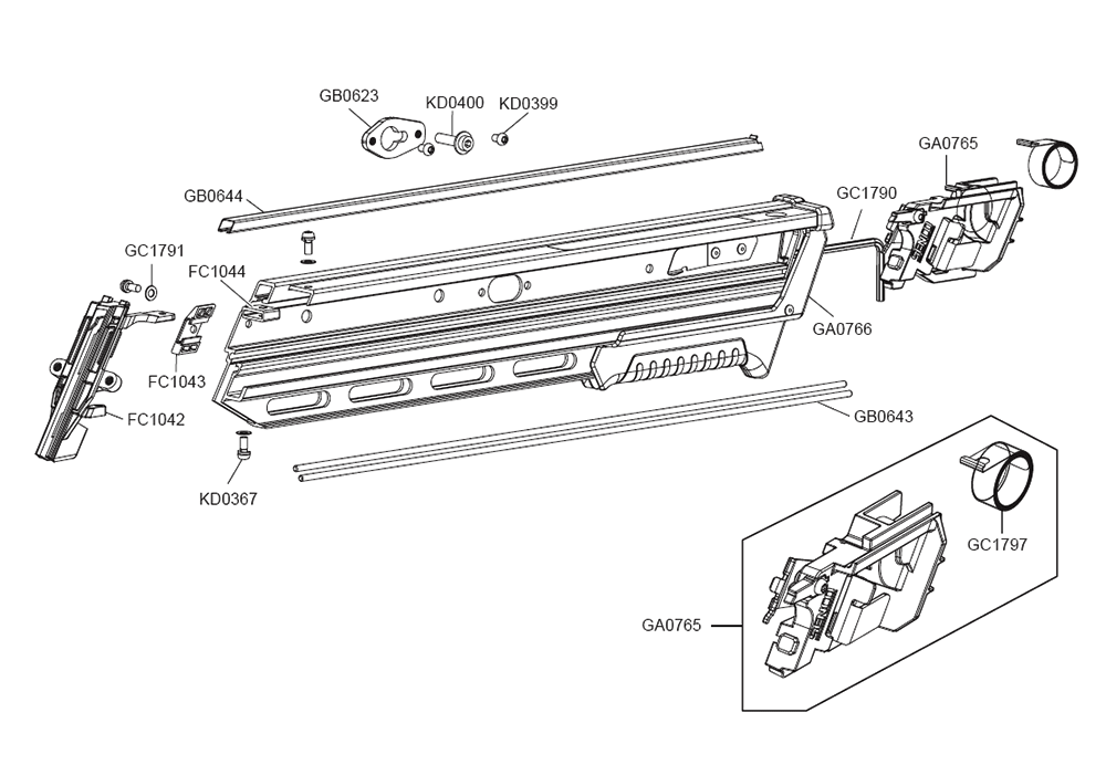 Fig-6 Diagram and Parts List for F-35XP 10G0001N Senco Nailer