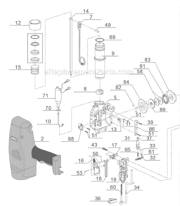Page A Diagram and Parts List for AIRFREE32  Senco Nailer