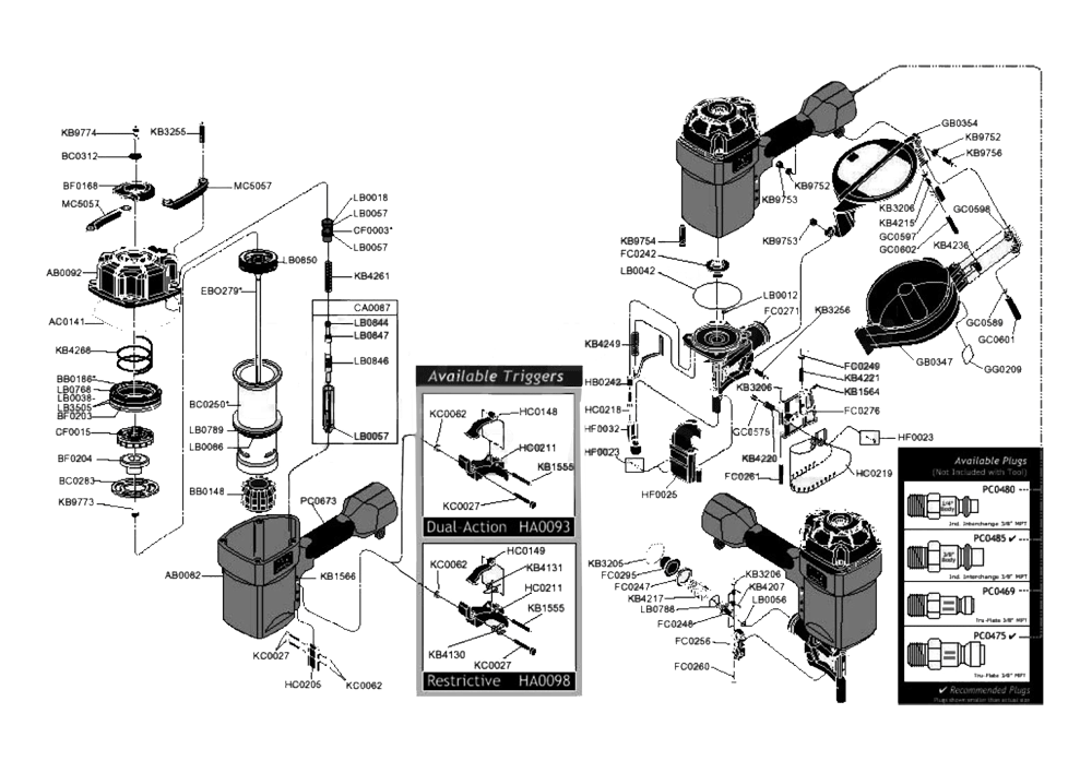 Diagram Diagram and Parts List for SCN60  Senco Nailer