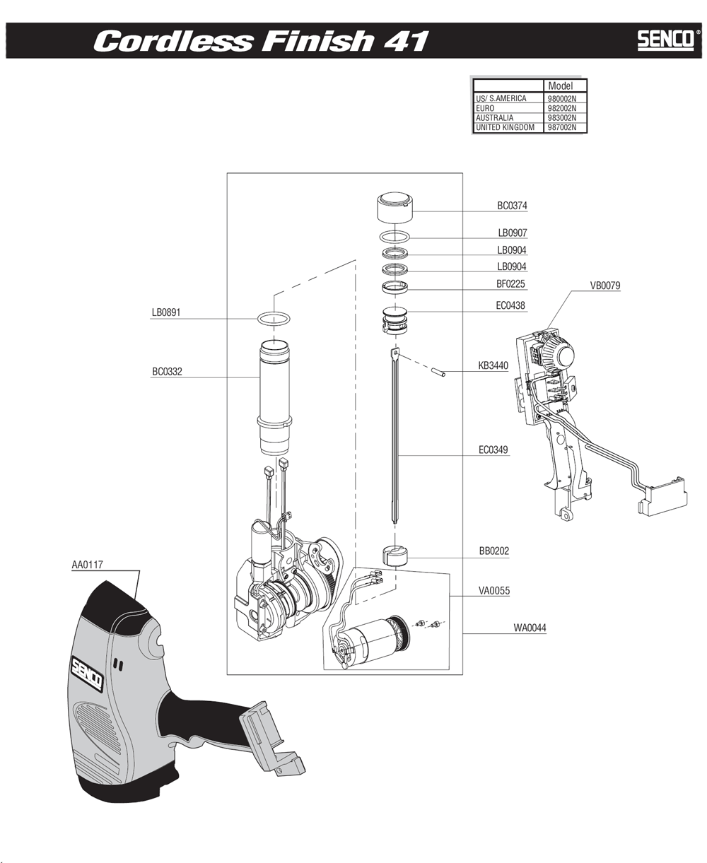 Diagram 2 Diagram and Parts List for FINISH41 980002N Senco Nailer