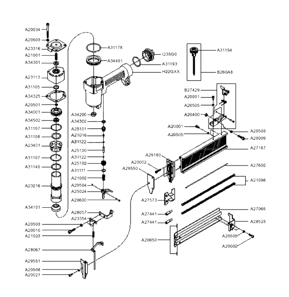 Diagram Diagram and Parts List for SMT50  Senco Nailer