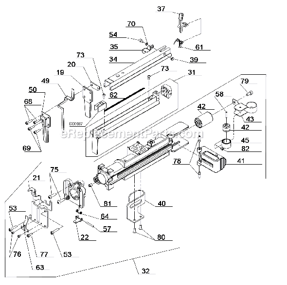 Page B Diagram and Parts List for BC58  Senco Nailer