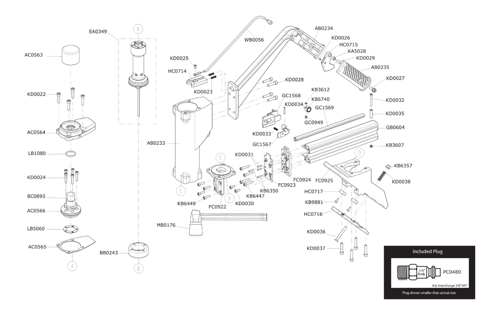 Diagram Diagram and Parts List for SHF200  Senco Nailer
