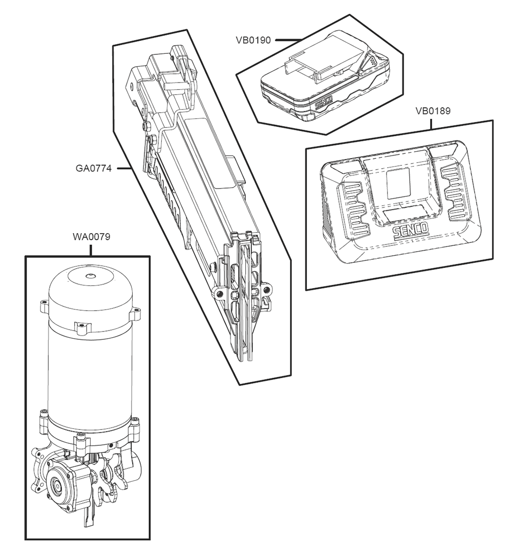 Fig-1 Diagram and Parts List for F-35FRHXP 10H0001N Senco Nailer