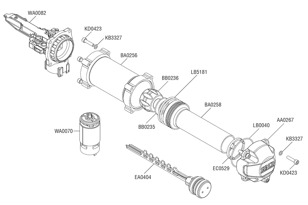 Fig-3 Diagram and Parts List for F-18XP 10M0001N Senco Nailer