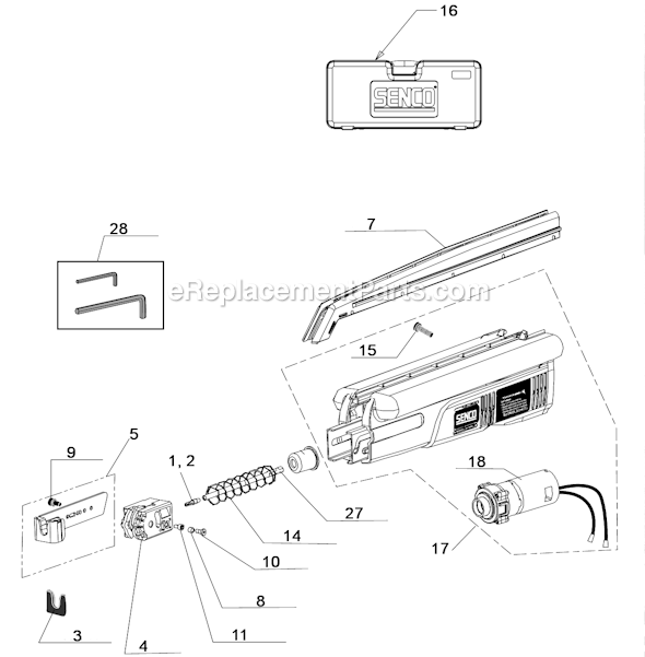 Page A Diagram and Parts List for DS300-24V  Senco Electric Drill