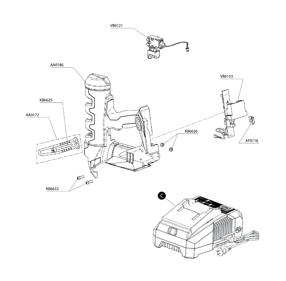 Diagram 2 Diagram and Parts List for FUSIONF 16S Senco Nailer