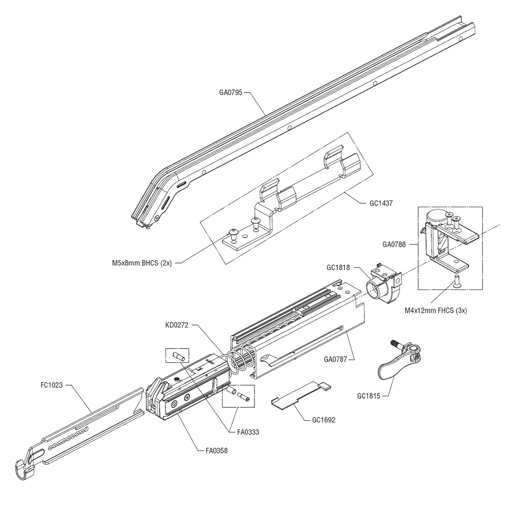 Fig-0 Diagram and Parts List for DS532-AC 10X0003N Senco Screwdriver