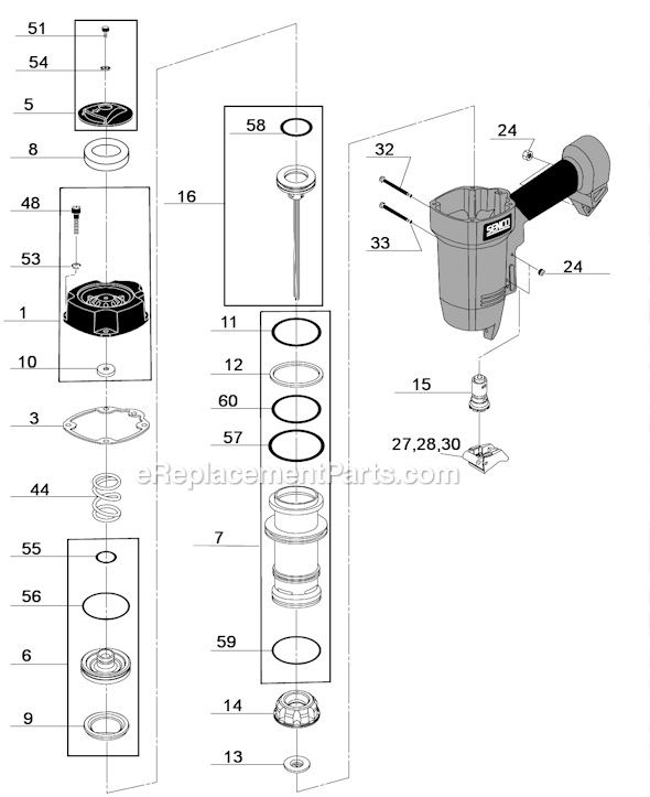 Page A Diagram and Parts List for FINISHPRO35  Senco Nailer