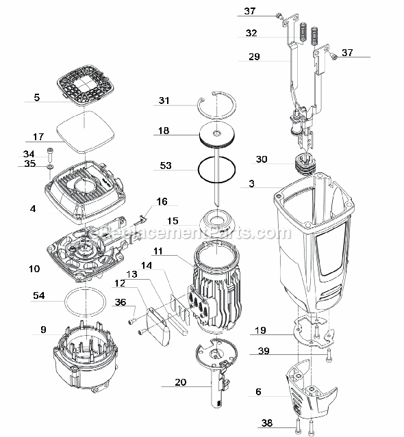 Page A Diagram and Parts List for GT90CH  Senco Nailer