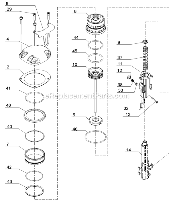 Page A Diagram and Parts List for HN250  Senco Nailer