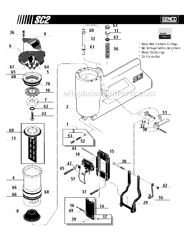 Page A Diagram and Parts List for SC2  Senco Electric Drill