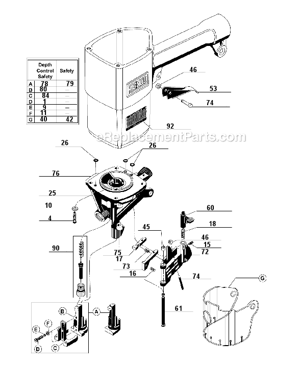Page B Diagram and Parts List for SCN200R  Senco Nailer