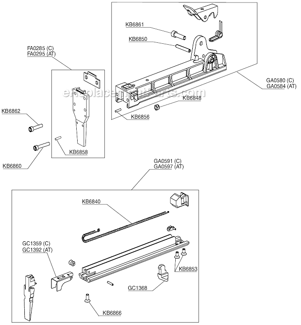 Page B Diagram and Parts List for SFT10XP  Senco Nailer