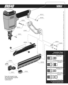 Diagram 1 Diagram and Parts List for SNS43 702002N Senco Nailer