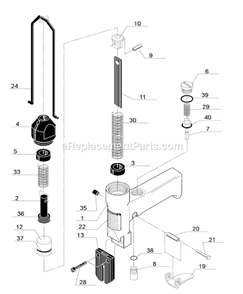Page A Diagram and Parts List for D030002N DFP 1/2 Senco Nailer