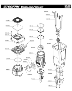 Diagram 2 Diagram and Parts List for GT90FRH 5G0001N Senco Nailer