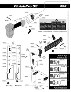 Diagram 1 Diagram and Parts List for FINISHPRO3216GA 1X0201N Senco Nailer