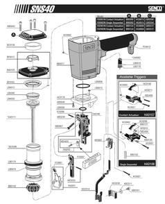 Diagram 2 Diagram and Parts List for SNS43 702002N Senco Nailer