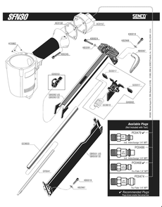 Diagram 1 Diagram and Parts List for SFN3015GA 620002N Senco Nailer