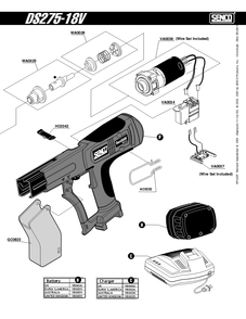Diagram 1 Diagram and Parts List for DS275 18V2P0001N Senco Screwdriver