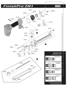 Diagram 1 Diagram and Parts List for FINISHPRO2N118GA 2D0001N Senco Nailer