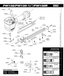 Diagram 1 Diagram and Parts List for PW151 2Z0023N Senco Nailer