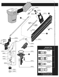 Diagram 1 Diagram and Parts List for FRAMEPRO752XP 2F0103N Senco Nailer