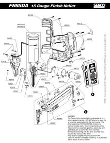 Diagram 1 Diagram and Parts List for FUSIONF 155N0001N Senco Nailer