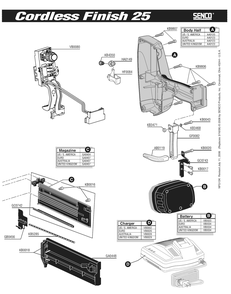 Diagram 1 Diagram and Parts List for FINISH25 3K0002N Senco Nailer