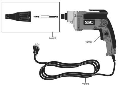 Fig-0 Diagram and Parts List for SG4100 6X0004N Senco Screwdriver