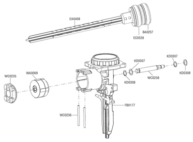 Fig-4 Diagram and Parts List for F-16XP 10N0001N Senco Nailer