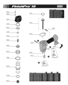 Diagram 1 Diagram and Parts List for FINISHPRO1818GA 1U0001N Senco Nailer