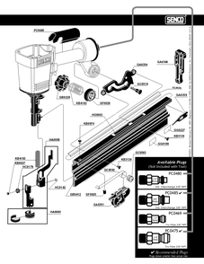 Diagram 1 Diagram and Parts List for SN66 530002N Senco Nailer