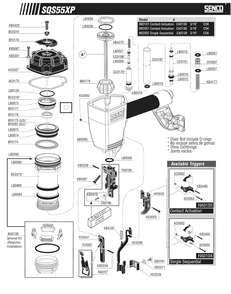 Diagram 2 Diagram and Parts List for SQS55XP15GA 660101N Senco Nailer