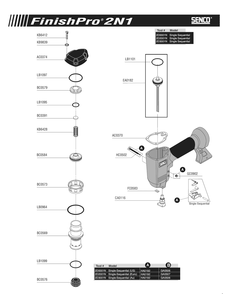 Diagram 2 Diagram and Parts List for FINISHPRO2N118GA 2D0001N Senco Nailer