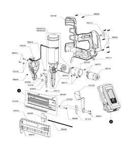 Diagram 1 Diagram and Parts List for FUSIONF 186E0001N Senco Nailer