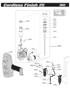 Diagram 2 Diagram and Parts List for FINISH25 3K0002N Senco Nailer
