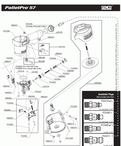 Diagram 1 Diagram and Parts List for PALLETPRO57F 4L0001N Senco Nailer