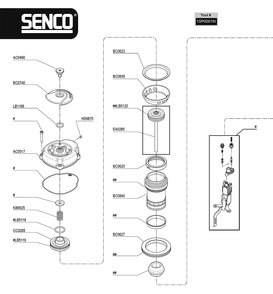 Fig-0 Diagram and Parts List for JOISTPRO-150MXP 10P0001N Senco Nailer